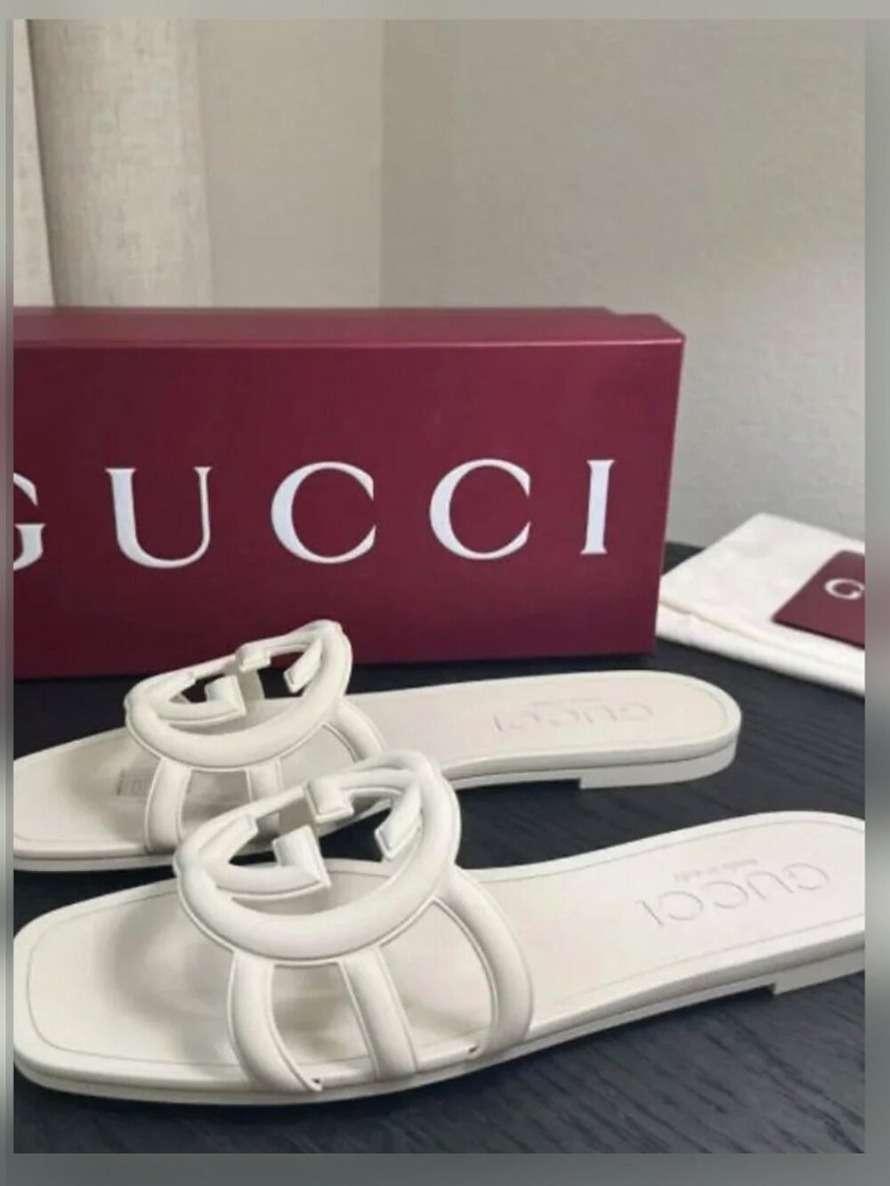 Gucci Rubber Slide Sandals - With Box